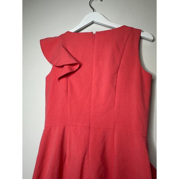 Calvin Klein Size 6 Ruffle Church Scuba Sheath Dress Peach Business Corporate - Picture 7 of 13